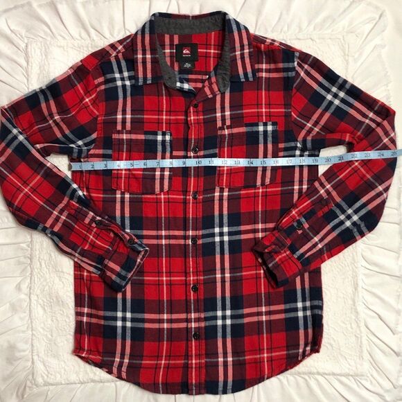 Quicksilver Button Down Blouse Size Small Women's Long Sleeve Plaid - Picture 6 of 7